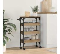 Kitchen Trolley Artisan Oak Wood Material 53 x 20 x 76 cm with Wheels, Mobile Kitchen Trolley for Storage and Storage, Space Saving as Serving Trolley and Side Trolley in the Dining Room
