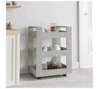Kitchen Trolley Concrete Grey 60x45x80cm Engineered Wood Mobile Cart and Shelves