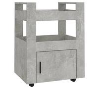 Kitchen Trolley Concrete Grey Made of Wood Material 60 x 45 x 80 cm with 2 Shelves and Compartment, Mobile Trolley for Kitchen, Dining Room and Living Room, Practical Side Trolley with Storage Space