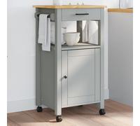 (grey) vidaXL Kitchen Trolley Rolling Cart Storage Cart Trolley MONZA Solid Wood Pine