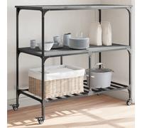 Kitchen trolley Grey Sonoma 100x50x95 cm Engineered wood & Steel, 4 castors (2)