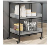 Kitchen Trolley Grey Sonoma 60x41x80.5cm Engineered Wood & Steel Industrial Cart