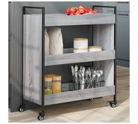 Kitchen Trolley Grey Sonoma 70x30x82cm Engineered Wood Compact Cart on Wheels UK