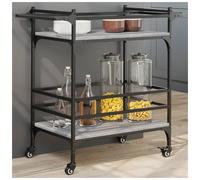 Kitchen Trolley Grey Sonoma 82x40x78.5cm Engineered Wood & Steel Mobile Cart 4W
