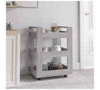 Kitchen Trolley Grey Sonoma Engineered Wood 60x45x80cm Mobile Cart Prep Station