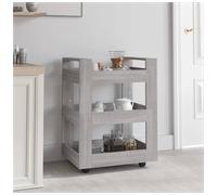 Kitchen Trolley Grey Sonoma Engineered Wood 60x45x80cm Mobile Cart Prep Station