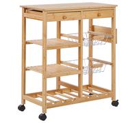Kitchen Trolley MORINO Bamboo Wood Light Brown