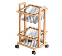 Kitchen Trolley,Multi-Tiered Storage Baskets,Snack Racks,Laundry Room Shelf Organizers,Mobile Multi-Functional Shelves 2floor