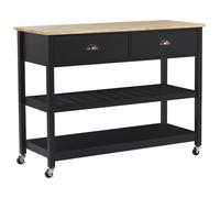 Kitchen Trolley NAVARINO Wood Black