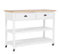 Kitchen Trolley NAVARINO Wood White