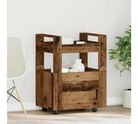 Kitchen Trolley Reclaimed Wood Material 60 x 45 x 80 cm with Wheels and Storage Space, Compact Kitchen Trolley as Recess Trolley, Side Trolley and Utility Trolley for Kitchen, Dining Room, Living Room