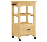 Kitchen Trolley Rolling Cart Storage Cart Trolley MONZA Solid Wood Pine vidaXL