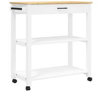 Kitchen Trolley Rolling Cart Storage Cart Trolley MONZA Solid Wood Pine vidaXL