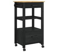 Kitchen Trolley Rolling Cart Storage Cart Trolley MONZA Solid Wood Pine vidaXL
