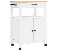 Kitchen Trolley Rolling Cart Storage Cart Trolley MONZA Solid Wood Pine vidaXL