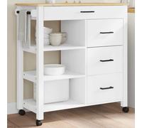 Kitchen Trolley Rolling Cart Storage Cart Trolley MONZA Solid Wood Pine vidaXL