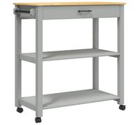 (brown, 84 x 40 x 90 cm) vidaXL Kitchen Trolley Rolling Cart Storage Cart Trolley MONZA Solid Wood Pine