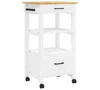 Kitchen Trolley Rolling Cart Storage Cart Trolley MONZA Solid Wood Pine vidaXL
