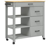 Kitchen Trolley Rolling Cart Storage Cart Trolley MONZA Solid Wood Pine vidaXL