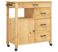 Kitchen Trolley Rolling Cart Storage Cart Trolley MONZA Solid Wood Pine vidaXL