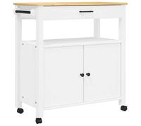 Kitchen Trolley Rolling Cart Storage Cart Trolley MONZA Solid Wood Pine vidaXL