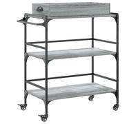 Kitchen Trolley Rolling Cart Storage Serving Trolley Engineered Wood vidaXL