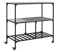 vidaXL Kitchen Trolley Rolling Cart Storage Cart Grey Sonoma Engineered Wood