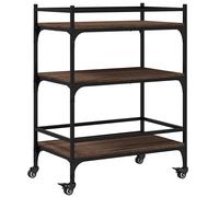 vidaXL Kitchen Trolley Rolling Cart Storage Cart Brown Oak Engineered Wood