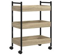 Kitchen Trolley Rolling Cart Storage Serving Trolley Engineered Wood vidaXL