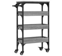 vidaXL Kitchen Trolley Rolling Cart Storage Cart Grey Sonoma Engineered Wood