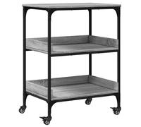 vidaXL Kitchen Trolley Rolling Cart Storage Cart Grey Sonoma Engineered Wood