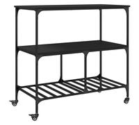 Kitchen Trolley Rolling Cart Storage Serving Trolley Engineered Wood vidaXL