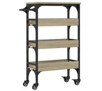 Kitchen Trolley Rolling Cart Storage Serving Trolley Engineered Wood vidaXL
