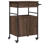 Kitchen Trolley Rolling Cart Storage Serving Trolley Engineered Wood vidaXL