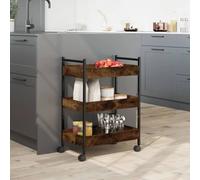 Kitchen Trolley Rolling Cart Storage Serving Trolley Engineered Wood vidaXL