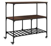 Kitchen Trolley Rolling Cart Storage Serving Trolley Engineered Wood vidaXL