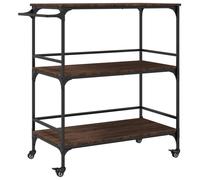 vidaXL Kitchen Trolley Rolling Cart Storage Cart Brown Oak Engineered Wood