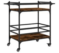 vidaXL Kitchen Trolley Smoked Oak 82x40x78.5 cm Engineered Wood