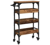 Kitchen Trolley Rolling Cart Storage Serving Trolley Engineered Wood vidaXL