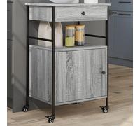 vidaXL Kitchen Trolley Grey Sonoma 56x43x89.5 cm Engineered Wood