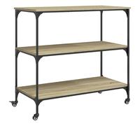 Kitchen Trolley Rolling Cart Storage Serving Trolley Engineered Wood vidaXL