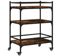 vidaXL Kitchen Trolley Smoked Oak 65x40x86.5 cm Engineered Wood