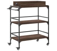 vidaXL Kitchen Trolley Rolling Cart Storage Cart Brown Oak Engineered Wood