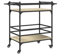 Kitchen Trolley Rolling Cart Storage Serving Trolley Engineered Wood vidaXL