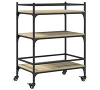 Kitchen Trolley Rolling Cart Storage Serving Trolley Engineered Wood vidaXL