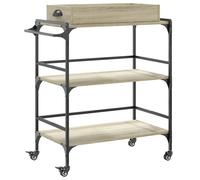 vidaXL Kitchen Trolley Rolling Cart Storage Cart Sonoma Oak Engineered Wood