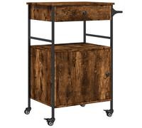 Kitchen Trolley Rolling Cart Storage Serving Trolley Engineered Wood vidaXL