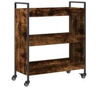 vidaXL Kitchen Trolley Rolling Cart Storage Cart Smoked Oak Engineered Wood