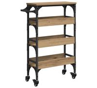 Kitchen Trolley Rolling Cart Storage Serving Trolley Engineered Wood vidaXL