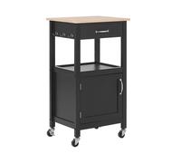 Beliani Kitchen Trolley Siena Black, Black